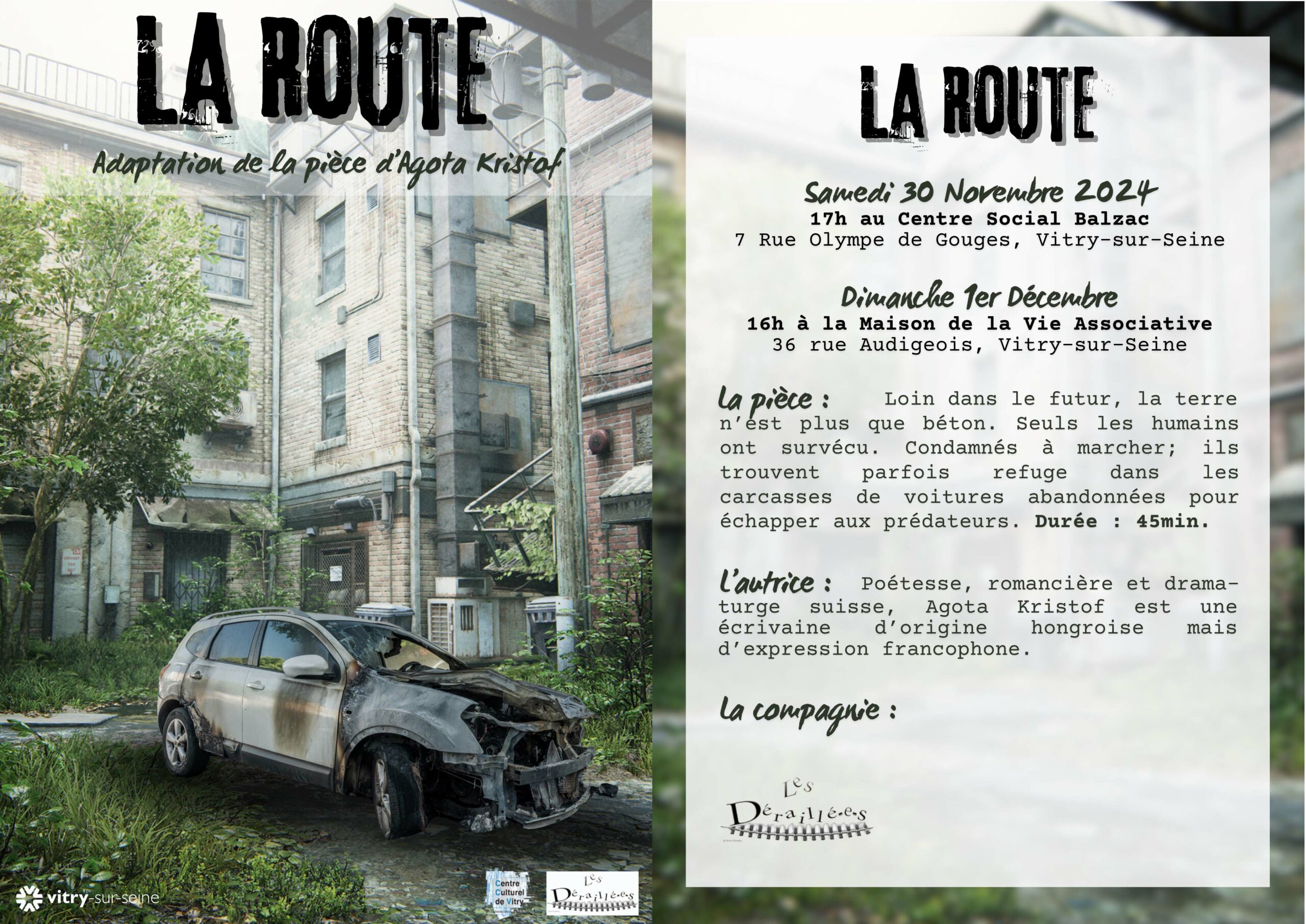 Flyer La route — Les Déraillé·e·s, 2024